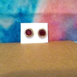 Red and Gold stud earrings